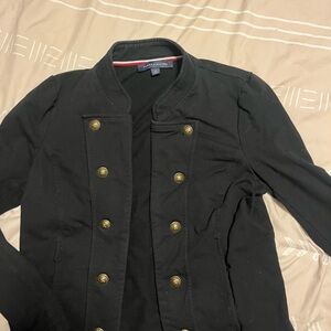 Tommy Hilfiger Women's Black Blazer with Gold Buttons